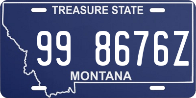 MT license plate 998676Z