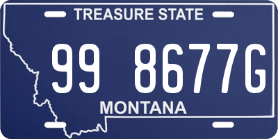 MT license plate 998677G