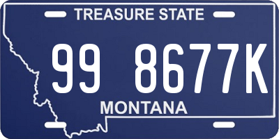 MT license plate 998677K