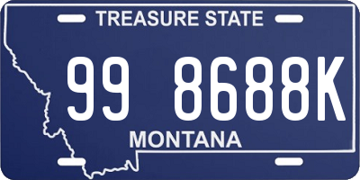 MT license plate 998688K