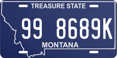 MT license plate 998689K