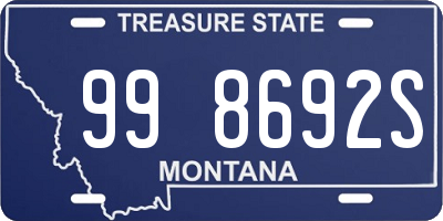 MT license plate 998692S