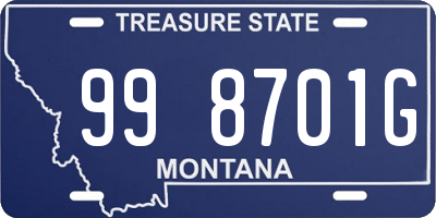 MT license plate 998701G