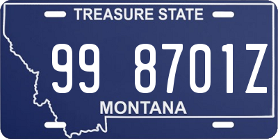 MT license plate 998701Z