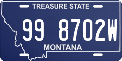 MT license plate 998702W