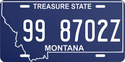 MT license plate 998702Z