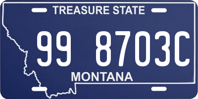 MT license plate 998703C