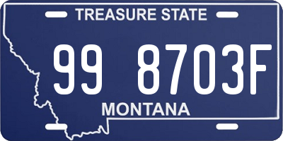 MT license plate 998703F