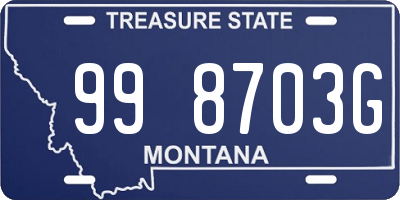 MT license plate 998703G