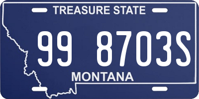 MT license plate 998703S