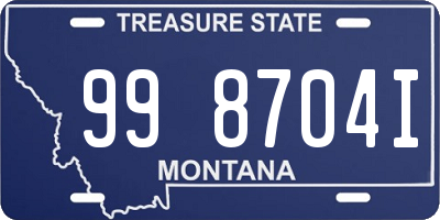 MT license plate 998704I