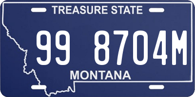 MT license plate 998704M