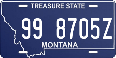 MT license plate 998705Z