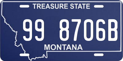 MT license plate 998706B