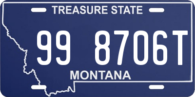 MT license plate 998706T