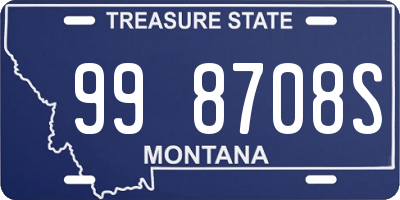 MT license plate 998708S