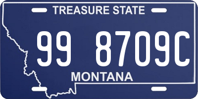 MT license plate 998709C