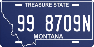 MT license plate 998709N