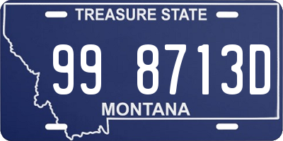 MT license plate 998713D