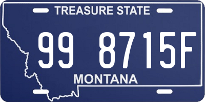 MT license plate 998715F