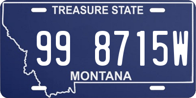 MT license plate 998715W