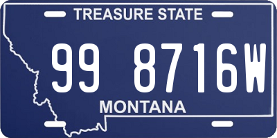 MT license plate 998716W