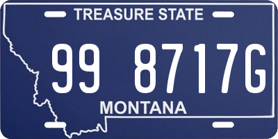 MT license plate 998717G