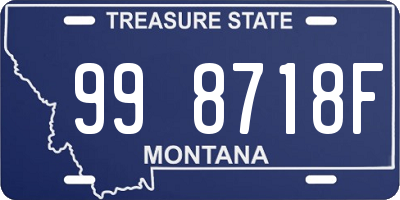 MT license plate 998718F