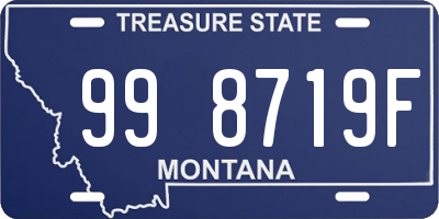 MT license plate 998719F