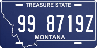 MT license plate 998719Z