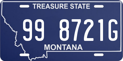 MT license plate 998721G