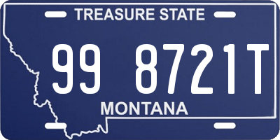 MT license plate 998721T