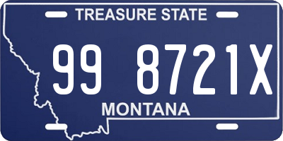 MT license plate 998721X