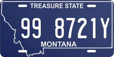 MT license plate 998721Y