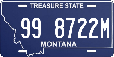 MT license plate 998722M