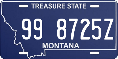 MT license plate 998725Z