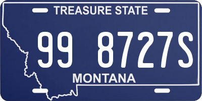 MT license plate 998727S