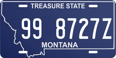 MT license plate 998727Z