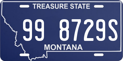 MT license plate 998729S