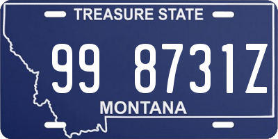 MT license plate 998731Z