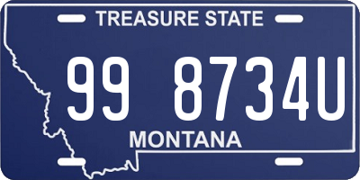 MT license plate 998734U