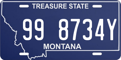 MT license plate 998734Y