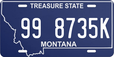 MT license plate 998735K