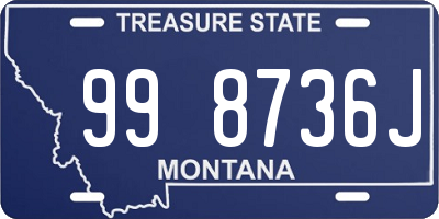 MT license plate 998736J