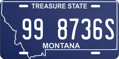 MT license plate 998736S