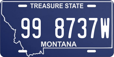 MT license plate 998737W