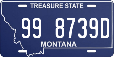 MT license plate 998739D