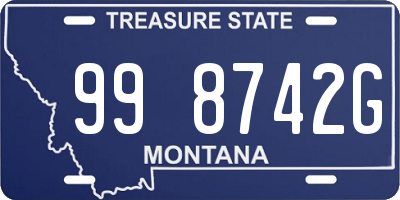 MT license plate 998742G