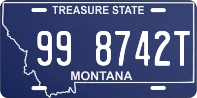 MT license plate 998742T