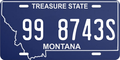 MT license plate 998743S